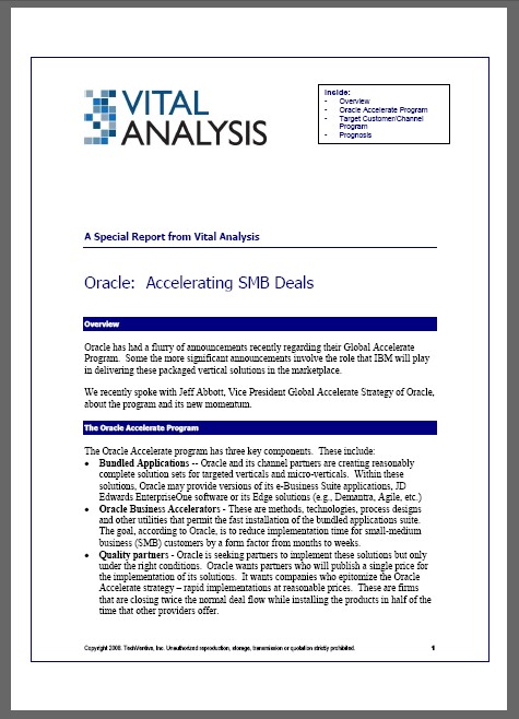 Oracle Report Cover